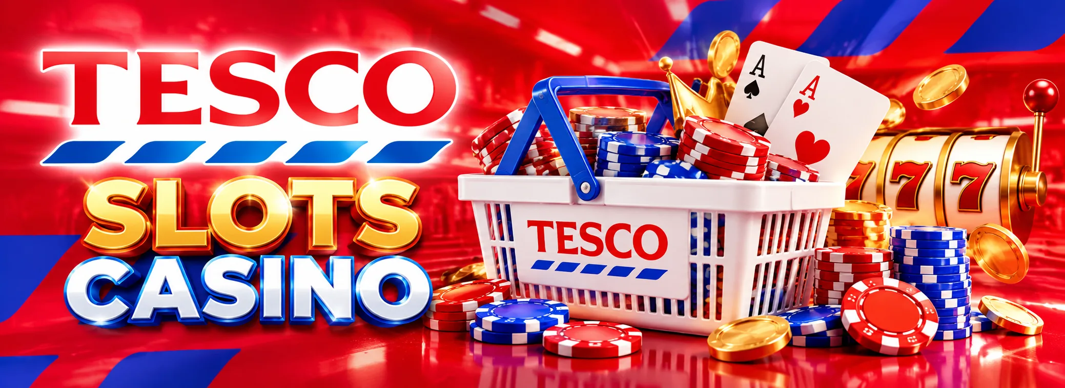 Tesco Slots Casino welcome offer banner showing a £1,500 match and 250 free spins in teal and amber